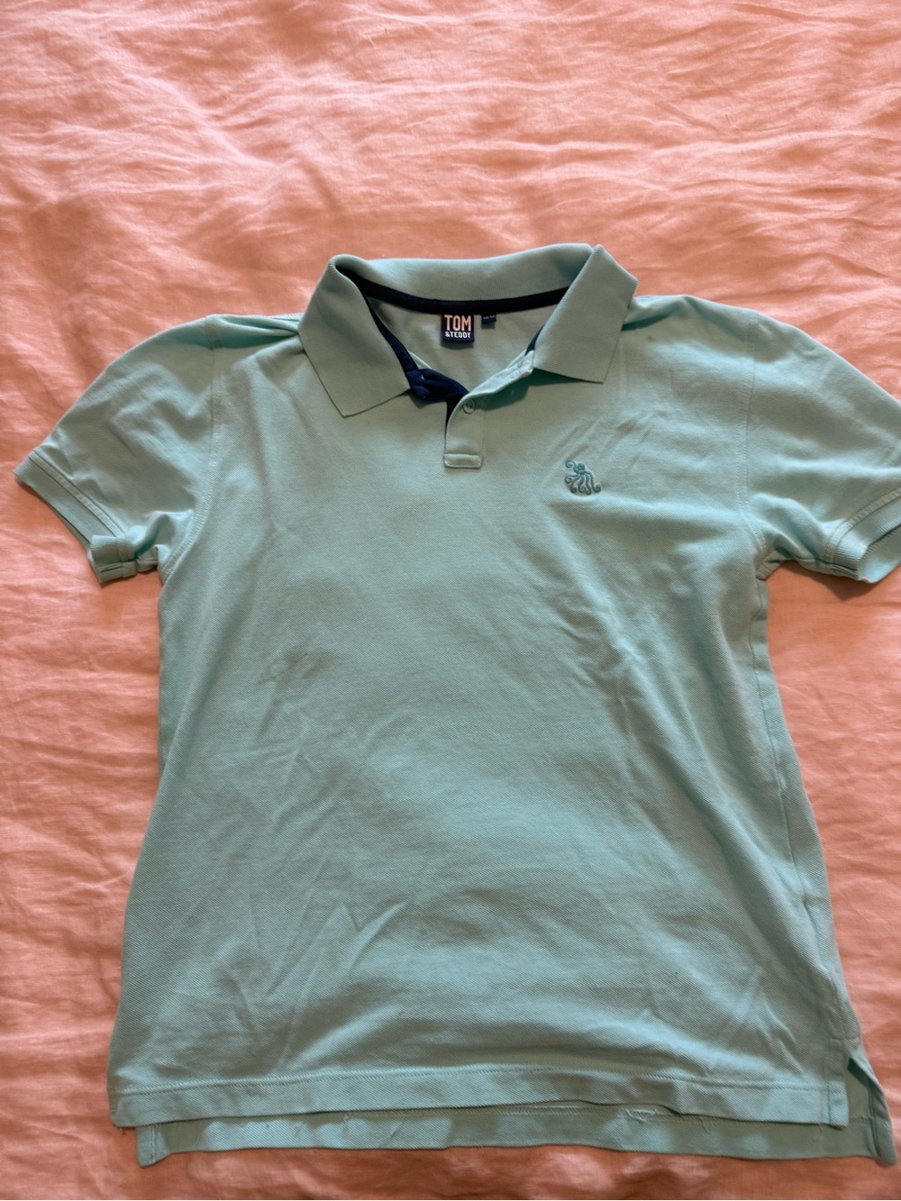 Tom & Teddy Light Mint Polo with Embroidered Logo